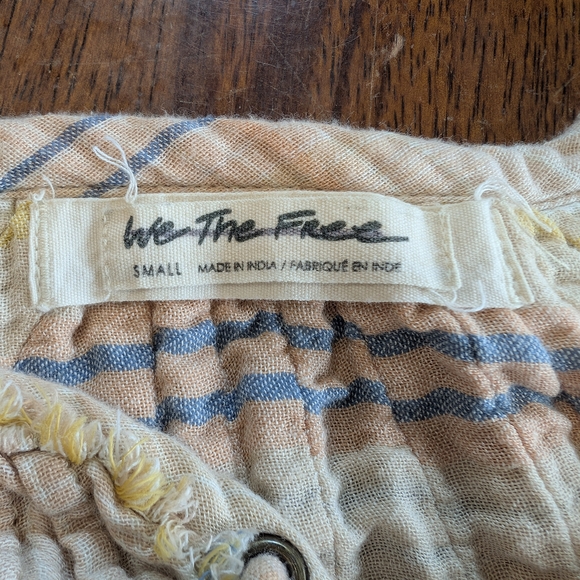 We The Free Boho Top Womens Small Plaid Loose Flowy Oversized Peasant Shirt Used - Picture 5 of 8